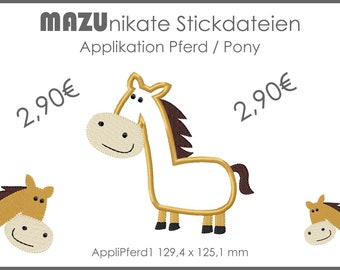 Stickdatei Pferd / Pony Applikation