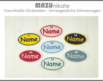 Namensschild gestickt, Applikation, Aufnäher mit Namen