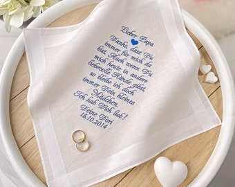 Embroidered handkerchief dad of the bride