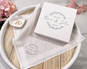 Printed fabric handkerchief for bride & groom