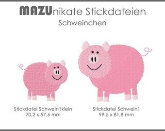 Stickdatei Schwein Set