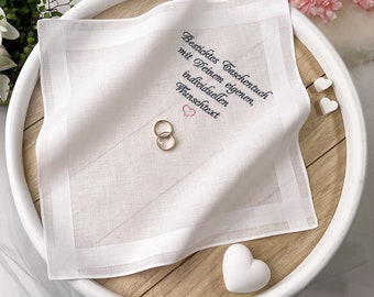 Embroidered handkerchief with your own, individual text