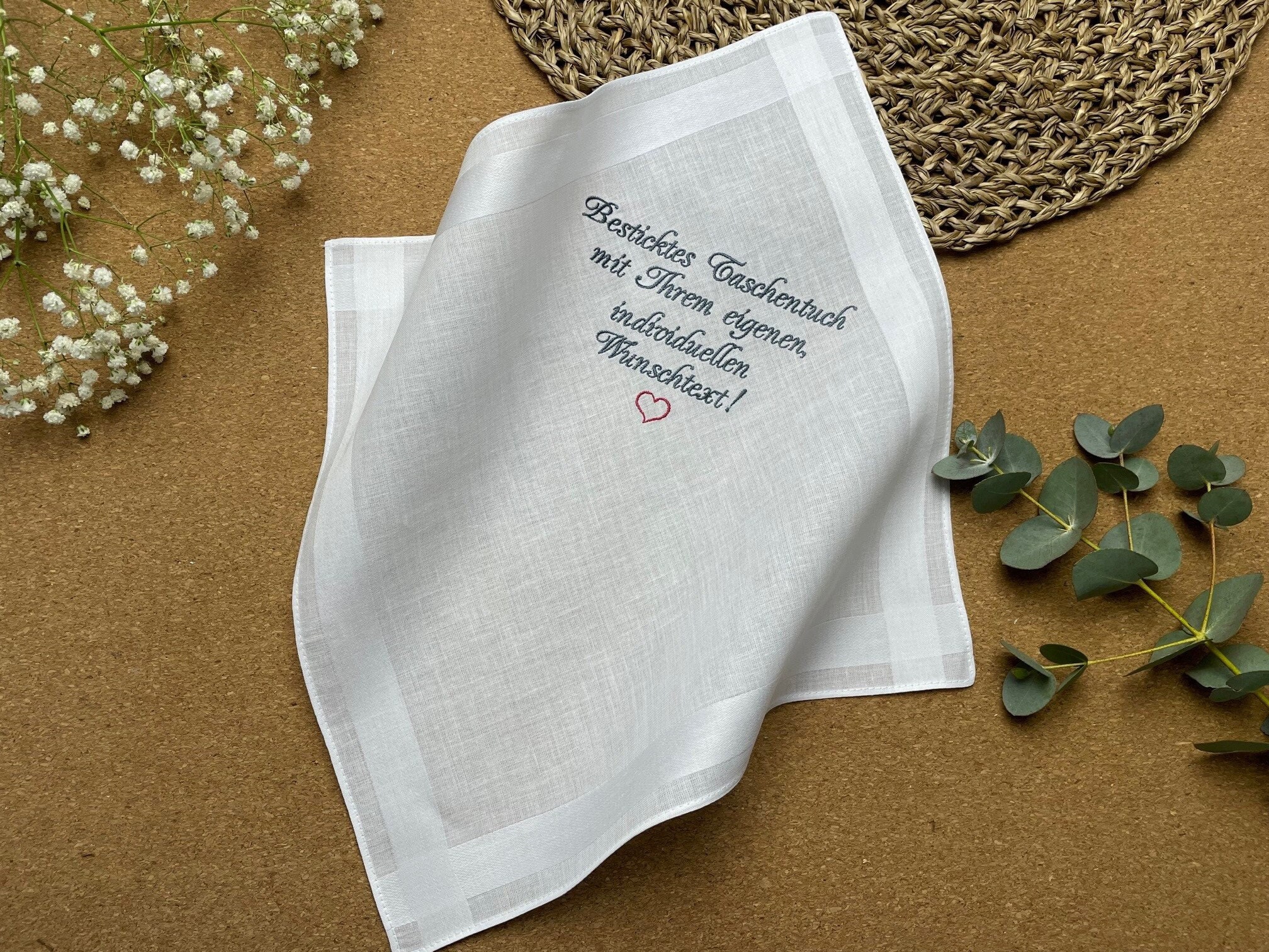 Buy Embroidered Handkerchief With Your Own Individual Text Online