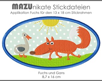 Stickdatei Fuchs und Gans