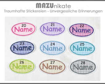 Namensschild gestickt, Applikation, Aufnäher mit Namen