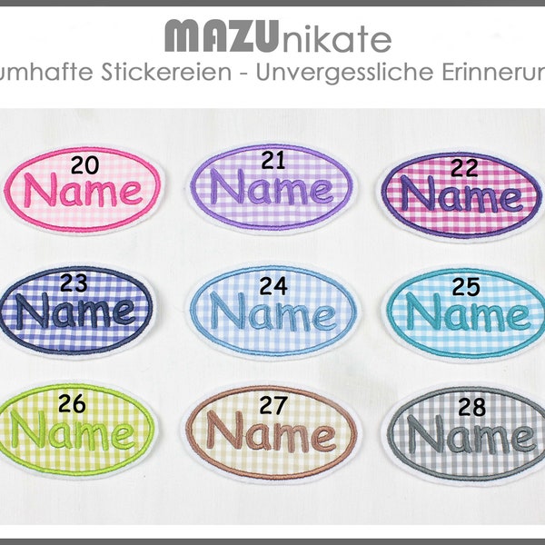 Namensschild gestickt, Applikation, Aufnäher mit Namen