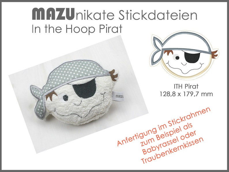 Stickdatei Pirat in the Hoop ITH imagem 1