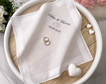 Embroidered handkerchief for the bride and groom