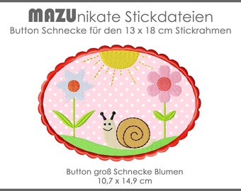 Stickdatei Applikation Button Schnecke