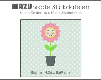 Stickdatei Blume  - Im Garten - für den 10 x 10 Stickrahmen