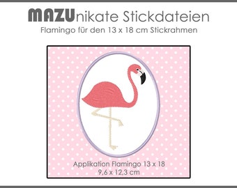 Stickdatei Applikation Flamingo