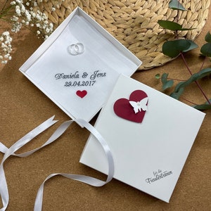 Personalisiertes Stofftaschentuch zur Hochzeit für Braut und Bräutigam, Hochzeitsgeschenk Bild 8