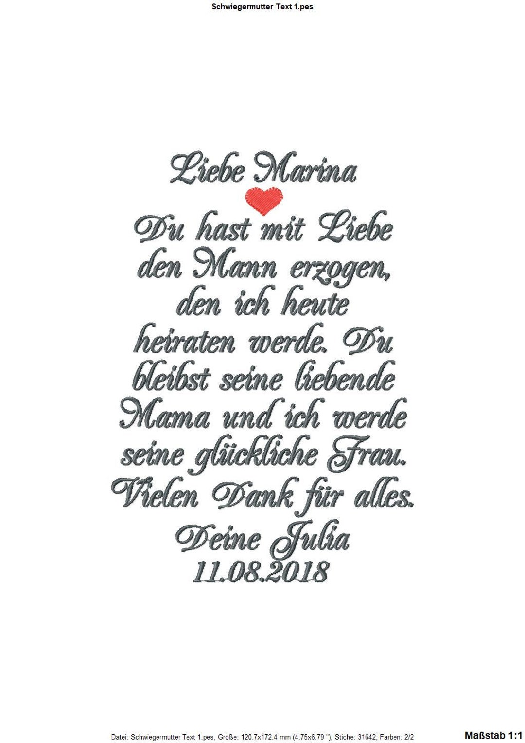 Besticktes Taschentuch für die Schwiegermutter der Braut Etsy.de