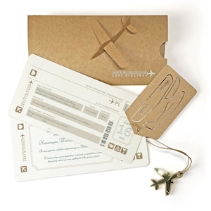 Wedding invitation in form of air ticket