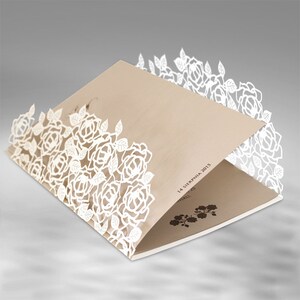 Wedding Invitation, lace, laser cut, ivory image 4