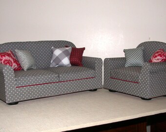american girl doll couch and tv set