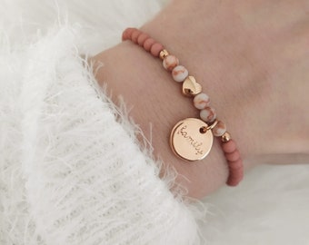 Family Perlenarmband Roségold Bracelet Geschenk Mama Schwester Farbwahl