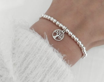 Bracciale con perle albero della vita Bracciale in argento