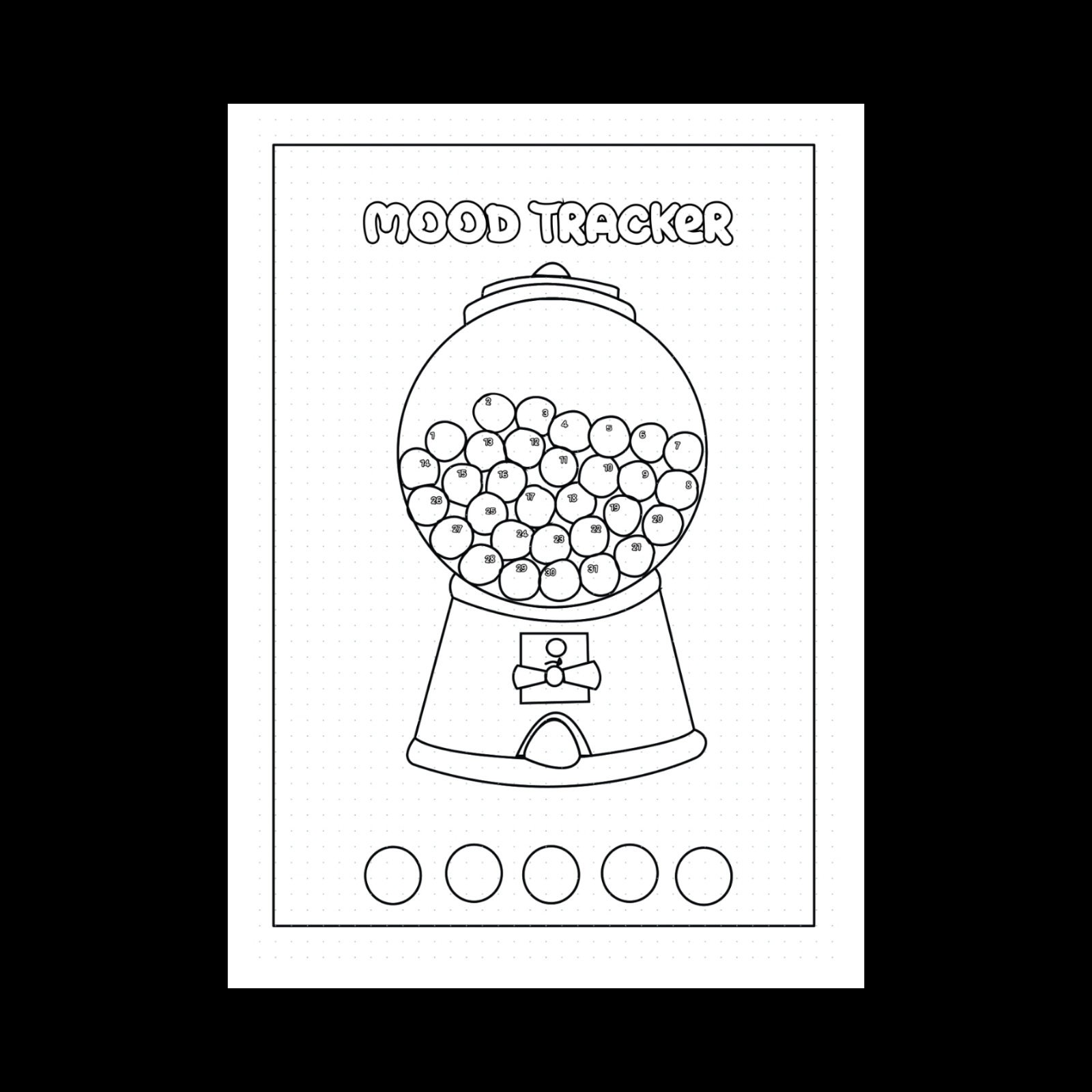 Gumball Machine Themed Mood Tracker Bullet Journal Spread Etsy Singapore Gumball Machine Themed Mood Tracker Bullet Journal Spread Etsy Singapore