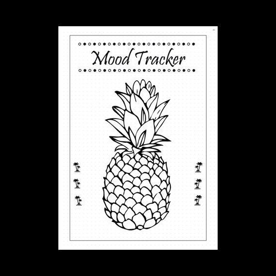 Mood Tracker Bullet Journal Pineapple Pineapple Spread | Etsy