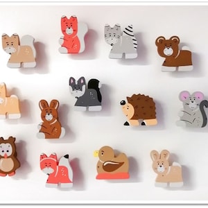 Furniture handle forest animals furniture knobs, dresser knobs, children's furniture, furniture, cupboard handle, wooden handles, wooden knob, children's room