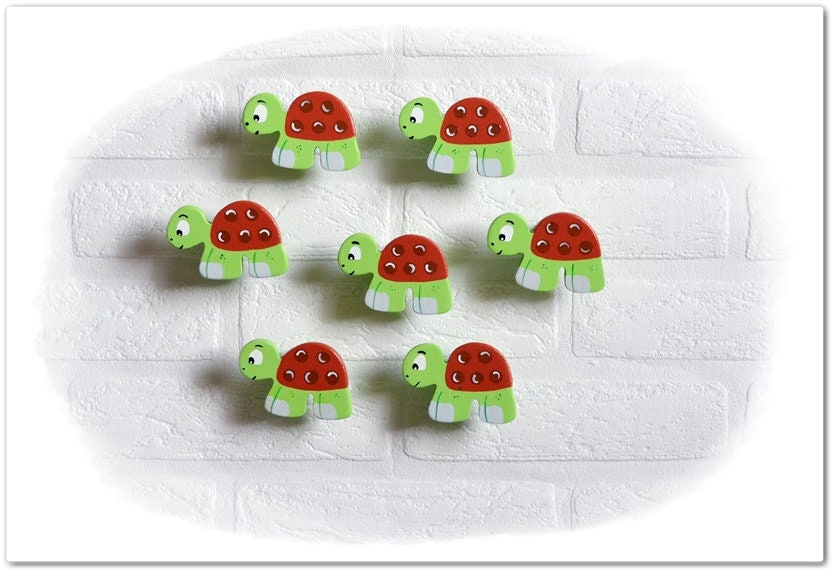 Poignée de meuble, tortue, boutons de meuble, boutons de commode, meubles pour enfants, meubles, poignée d'armoire, poignées en bois, bouton en bois,
