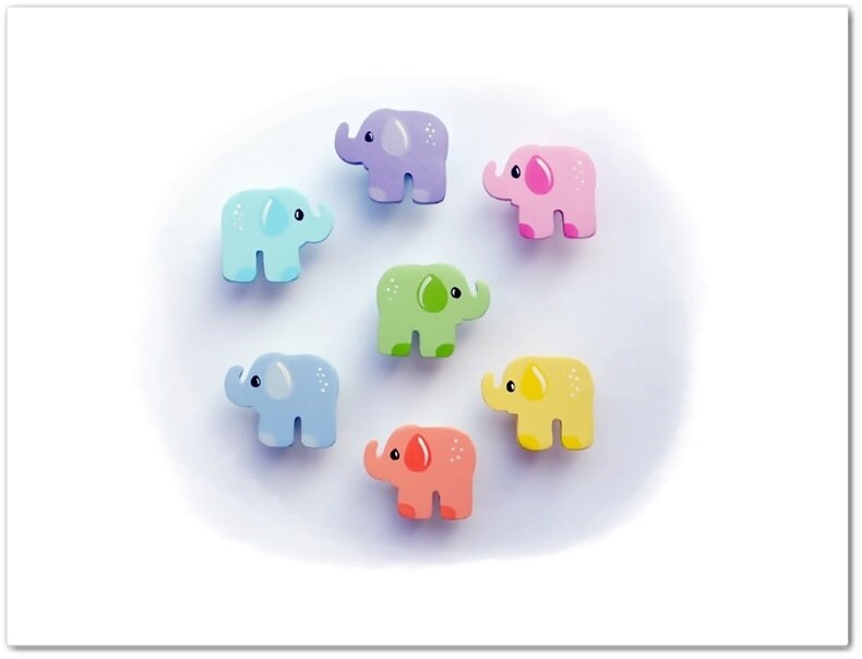 Poignée de meuble éléphant boutons de meuble, boutons de commode, meubles pour enfants, meubles, poignée de placard, poignées en bois, bouton en bois,