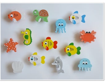 Sea creatures furniture handle furniture knobs, dresser knobs, children's furniture, furniture, cupboard handle, wooden handles, wooden knob