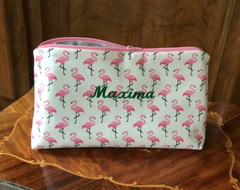 Waschbeutel Flamingo, personalisiert