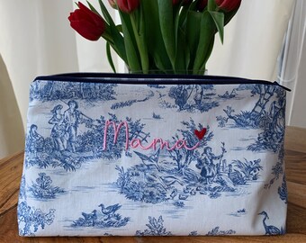 Muttertagsgeschenk Toile de jouy Kulturtasche