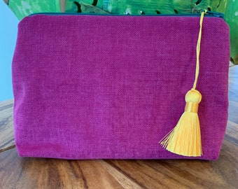 Schmucktasche  aus pinkem Baumwollvelour