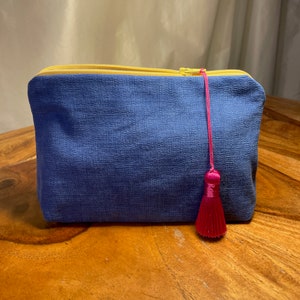 Schmucktasche aus blauem Baumwollvelour Bild 2