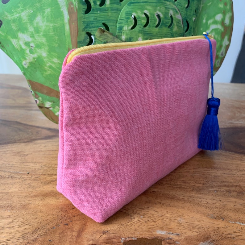 Schmucktasche aus rosa Baumwollvelour Bild 2