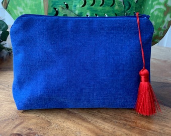 Schmucktasche  aus blauem Baumwollvelour