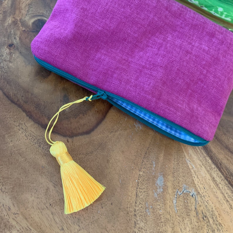 Schmucktasche aus pinkem Baumwollvelour Bild 3