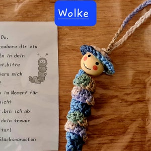 Sorgenwürmchen mit Hut Häkelwürmchen Bild 6