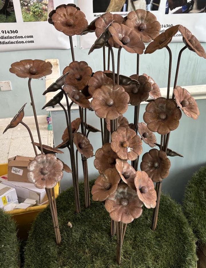 Lot De 5 Piquets Décoratifs Insectes En Fer Rouillé Pour Jardin - Décoration Extérieure Unique