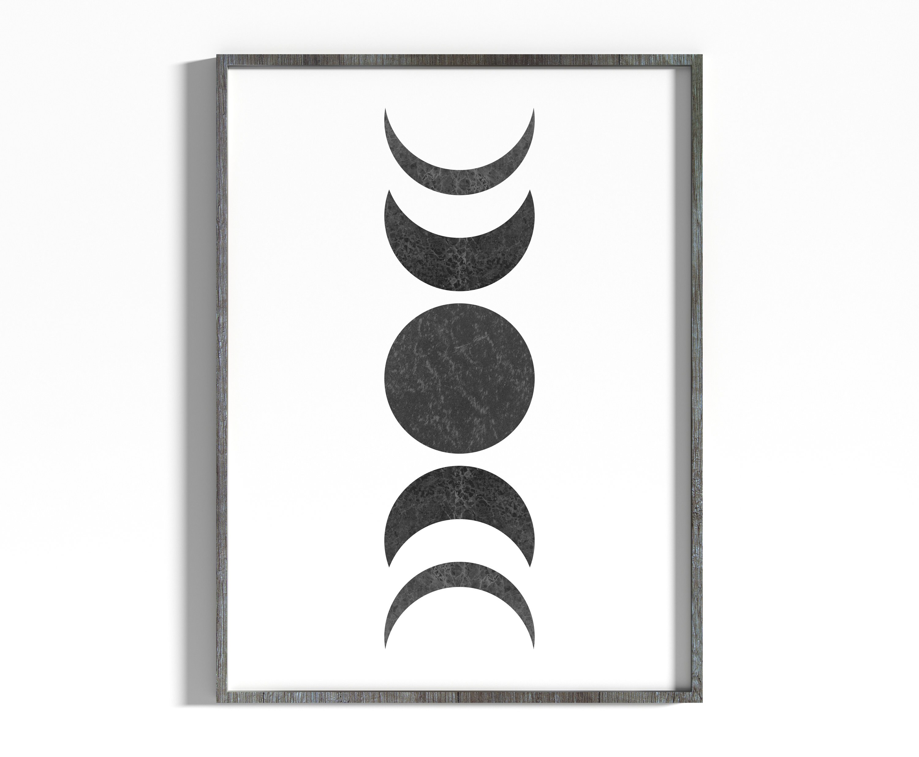 Moon Phases Printable Wall Art, Abstract Art Print, Digital Minimalist ...