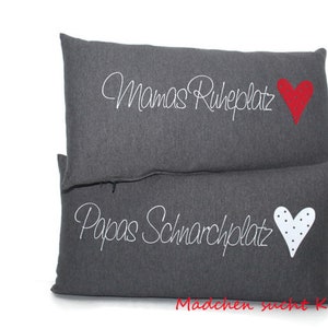 Juego de 2 almohadas, fundas de cojines e incrustaciones para mamá y papá