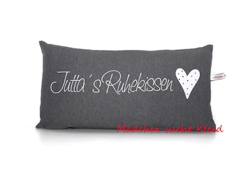 Cushion cover with zip and filling, retirement cushion, rest cushion, lettering of your choice
