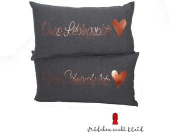 ¡NUEVO! ¡COBRE! Almohadas para abuela y abuelo, almohadas en doble pack como regalo con cremallera e incrustaciones