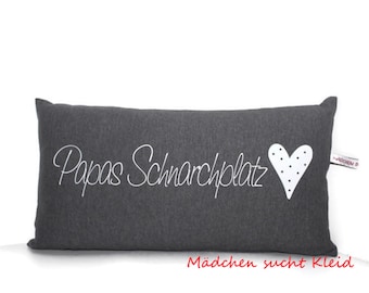 Dad's Snoring Spot Pillow | Decorative Pillow for Dad | Funny Gift | Sofa Cushion with Heart | 20x40