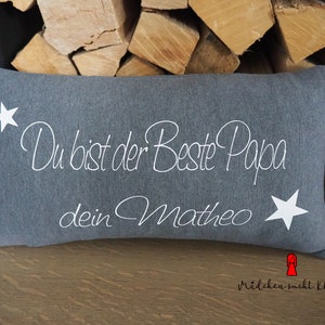 Almohada para papá, con nombre deseado, funda de almohada + incrustación