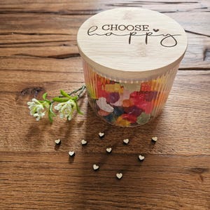 Słoik do przechowywania z napisem „dobre wibracje” – w czterech wariantach – grawer – 900 ml