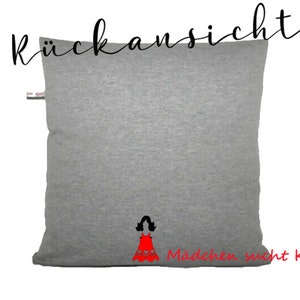 Wedding pillow wedding couple with red hearts, personalized with names and wedding date, with zipper and inlay image 7