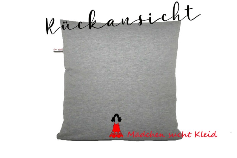 Wedding pillow wedding couple with red hearts, personalized with names and wedding date, with zipper and inlay image 7