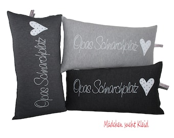 Grandpa's Snoring Spot Pillow | Gift for Grandpa | Decorative Pillow with Saying | 3 Colors | 20x40