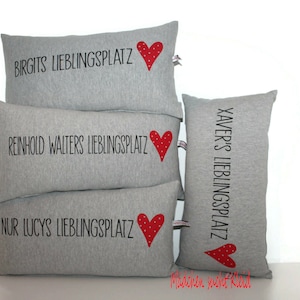 Favorite place pillow personalized with first name, pillow with zipper and inlay, gift