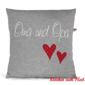 Grandma and Grandpa Pillow, with Zipper and Inlay