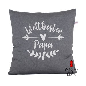Cojín World's Best Dad, 40 x 40 cm, funda de cojín e incrustación